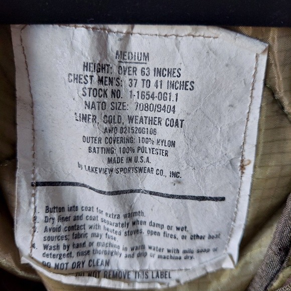 Men's Camouflage Coat SZ M Hunting Military Field Jacket With Liner Cold Weather - Picture 3 of 16